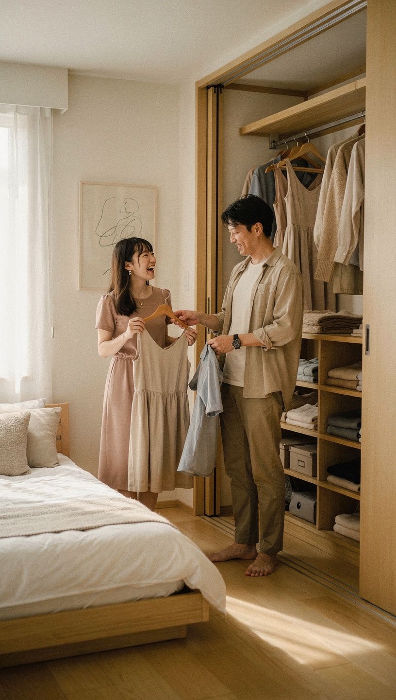 壁に取り付けられたフックにかけられたカバンや帽子