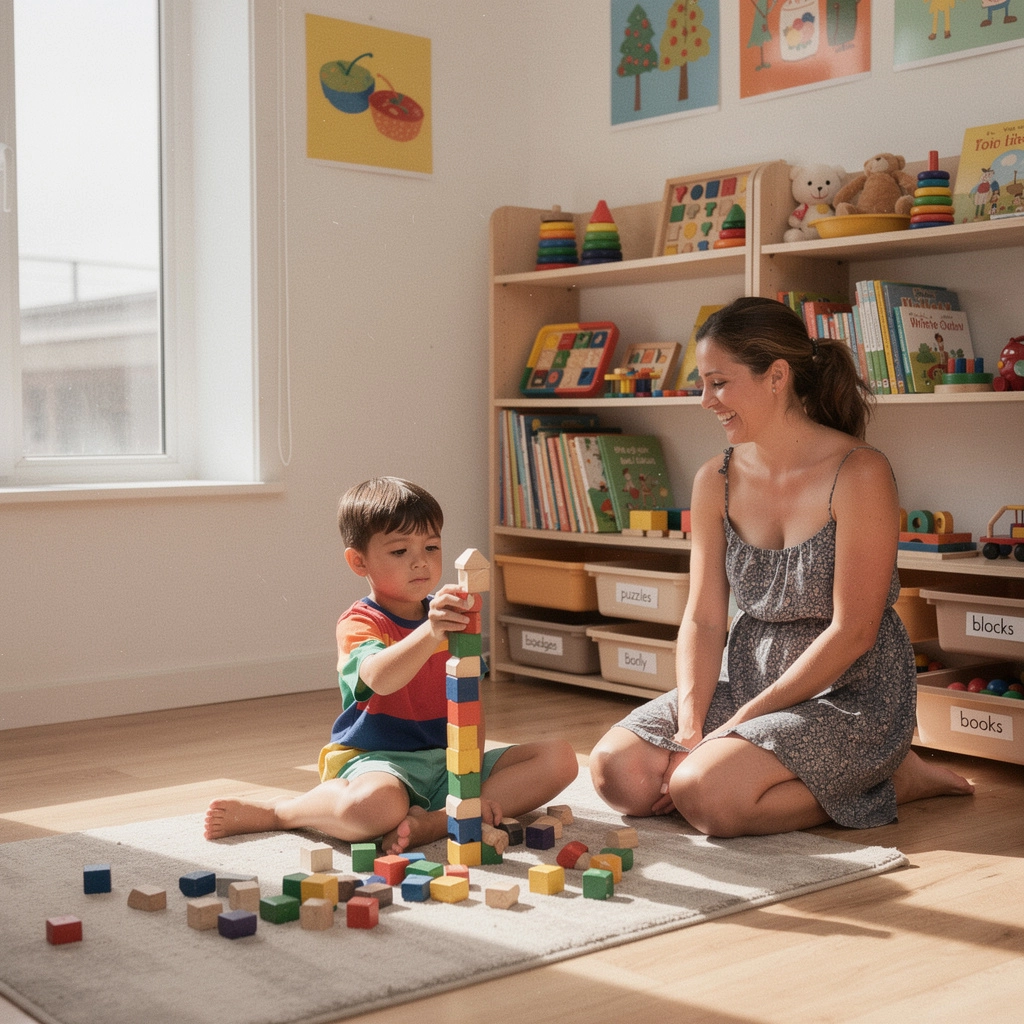 バスルームの洗面台に置かれた整理された化粧品